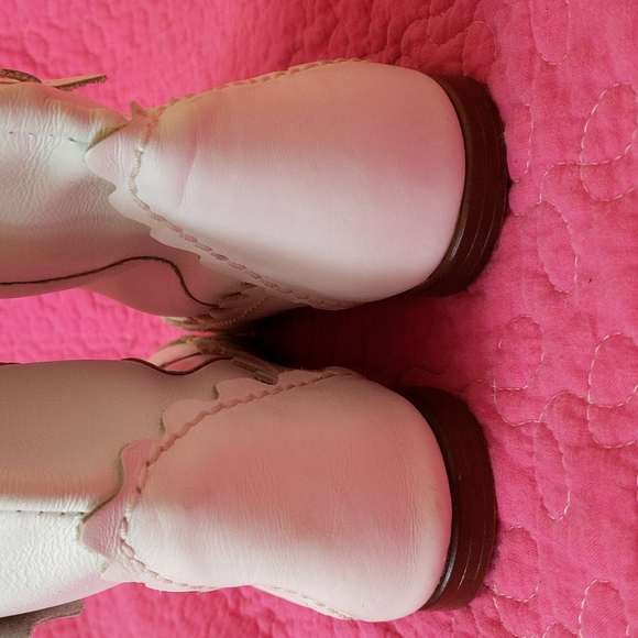 SWEET 80s Vintage White Leather North Star Booties EUC 6.5 - Picture 3 of 7
